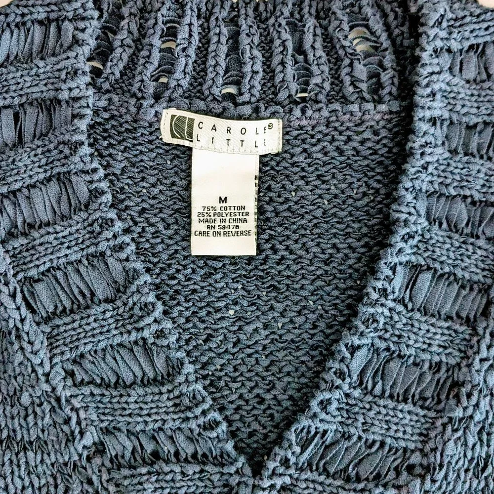 CAROLE LITTLE Women's Knit 3/4 Sleeves Sweater  Size M  Navy  NWOT - Picture 5 of 5